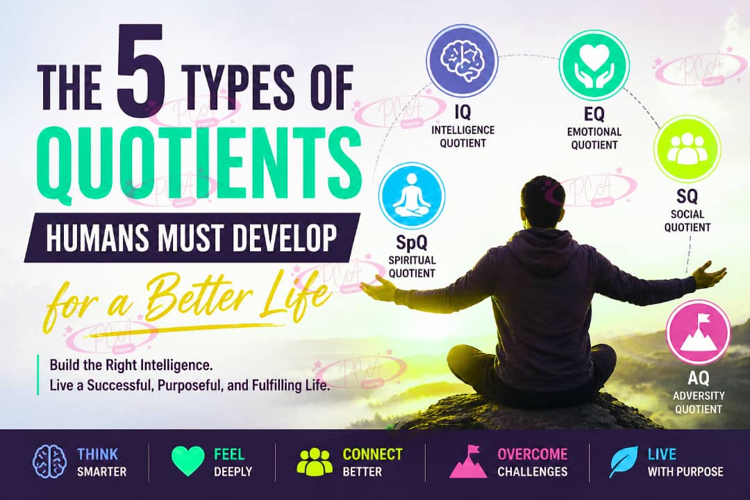 THE FIVE TYPES OF QUOTIENTS EVERY HUMANS MUST DEVELOP