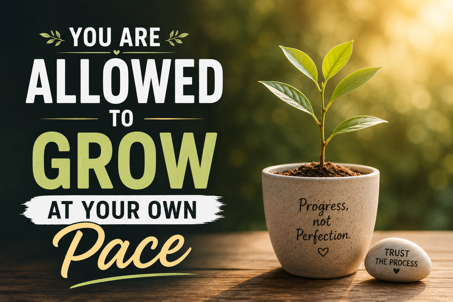 YOU ARE ALLOWED TO GROW AT YOUR OWN PACE.